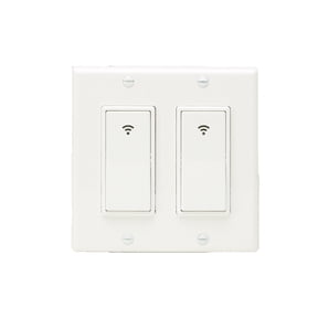 Tuya Smart WiFi Push Light Switch,White,118mm,10A,with Alexa, Google Assistant, Neutral Wire Required, Schedule Setting APP Remote Control Timer, 2.4GHz Wi-Fi (2-Gang)