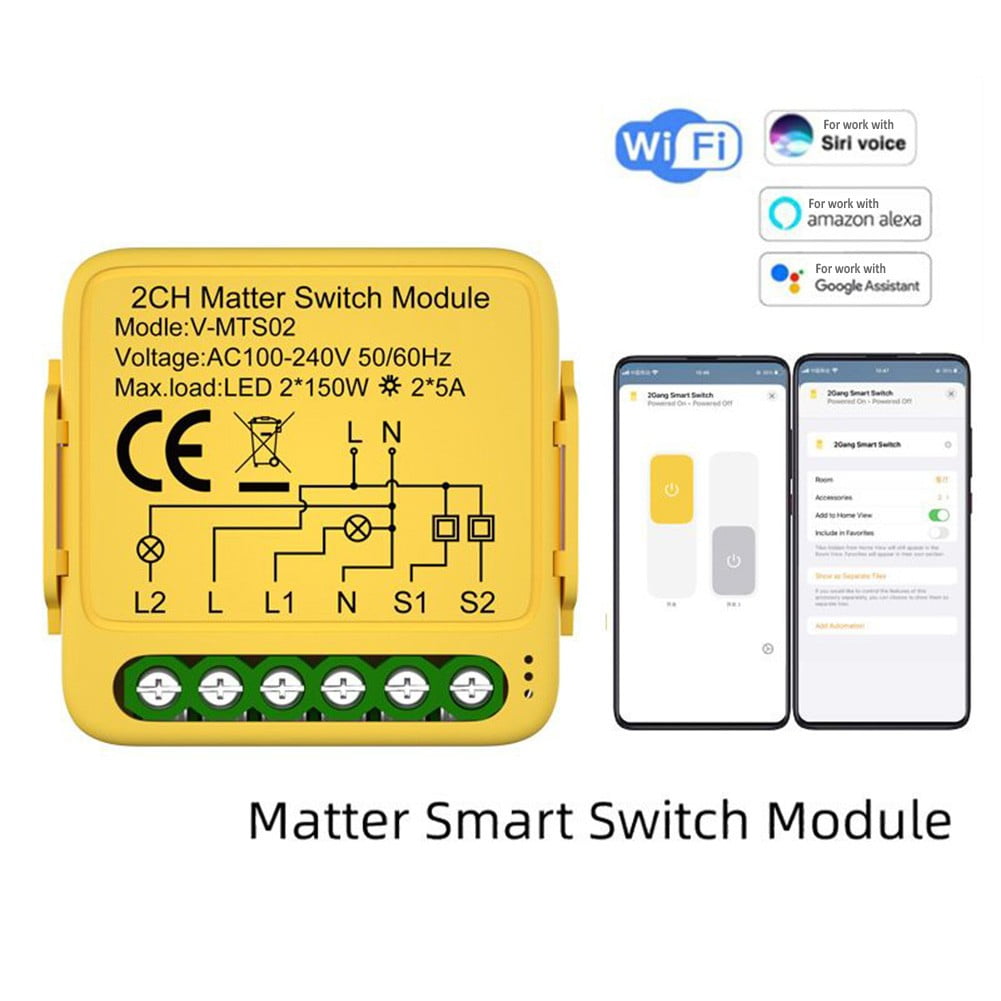 Matter Wifi Smart Switch 16A Smart Home Relay Module Supports Tuya Smart  Life 