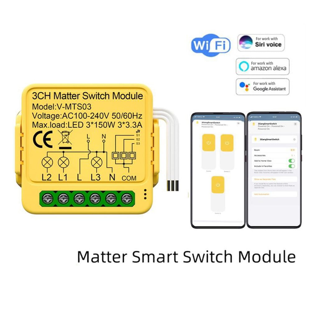 SMATRUL WiFi Dimmer Light Switch, Mini Light Relay Module with Timer