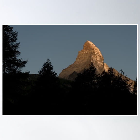 Matterhorn At Sunrise Poster Wall Art, Modern Wall Decor, 8x12 UNFRAMED