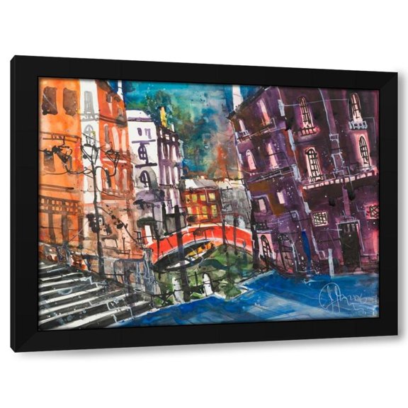 Andreas Mattern 14x12 Black Modern Wood Framed Wall Art Titled - Venice