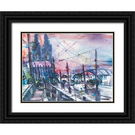 Mattern, Andreas 24x19 Black Ornate Wood Framed with Double Matting Museum Art Print Titled - Cologne