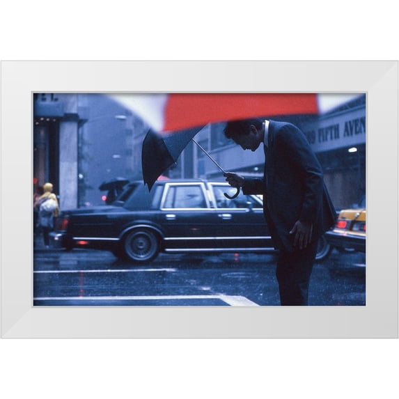Matthes, Dieter 18x13 White Modern Wood Framed Museum Art Print Titled - A Bow To The Rain (From The Series Qnew York Bluesq)