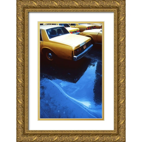 Matthes, Dieter 22x32 Gold Ornate Wood Framed with Double Matting Museum Art Print Titled - Yellow cabs