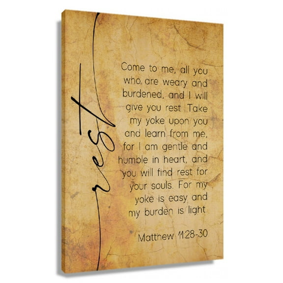Matthew 11 28-30 Bible Scripture Wall Art Bible Poster for Bedroom Painting Artwork Canvas Pictures for Hallway Deco Decor Wall Prints