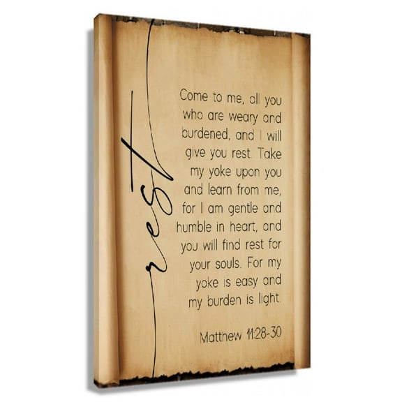 Matthew 11 28-30 Bible Verse Wall Art Vintage Scripture Posters Poster Nature Modern Decorative Vertical Pictures Canvas Prints Painting Living Room