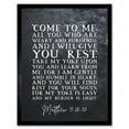 thumbnail image 1 of Matthew 11:28-30 Come to Me All You Who Are Weary I will Give You Rest Christian Bible Verse Quote Scripture Typography Art Print Framed Poster Wall Decor 12x16 inch, 1 of 5
