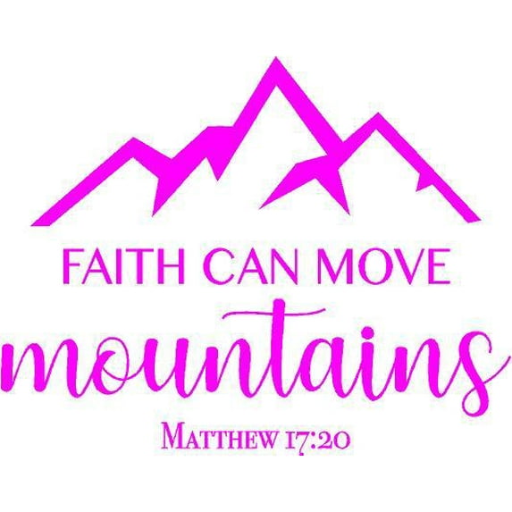 Matthew 17:20 Bible Wall Bedroom Decal - Vinyl Quote Scriptures 20"x15" - Religious Décor for Home - "Faith Can Move Mountains"