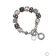 thumbnail image 1 of Matthew 17:20 Eternity Ring Black Pebble Bead Charm Bracelet, 1 of 1
