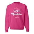thumbnail image 1 of Matthew 17:20 He Moves Mountains | Mens Christian Crewneck Graphic Sweatshirt, Fuschia, 2XL, 1 of 3