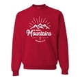 thumbnail image 1 of Matthew 17:20 He Moves Mountains | Mens Christian Crewneck Graphic Sweatshirt, Red, Small, 1 of 3