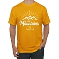 thumbnail image 1 of Matthew 17:20 He Moves Mountains | Mens Christian Graphic T-Shirt, Gold, Medium, 1 of 3
