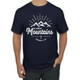 thumbnail image 1 of Matthew 17:20 He Moves Mountains | Mens Christian Graphic T-Shirt, Navy, Large, 1 of 3