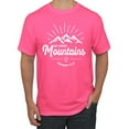 thumbnail image 1 of Matthew 17:20 He Moves Mountains | Mens Christian Graphic T-Shirt, Neon Pink, Medium, 1 of 3