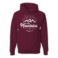 thumbnail image 1 of Matthew 17:20 He Moves Mountains | Mens Christian Hooded Sweatshirt Graphic Hoodie, Maroon, Medium, 1 of 3