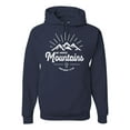 thumbnail image 1 of Matthew 17:20 He Moves Mountains | Mens Christian Hooded Sweatshirt Graphic Hoodie, Navy, 2XL, 1 of 3