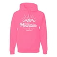 thumbnail image 1 of Matthew 17:20 He Moves Mountains | Mens Christian Hooded Sweatshirt Graphic Hoodie, Neon Pink, 3XL, 1 of 3