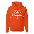 thumbnail image 1 of Matthew 17:20 He Moves Mountains | Mens Christian Hooded Sweatshirt Graphic Hoodie, Orange, Small, 1 of 3