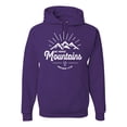 thumbnail image 1 of Matthew 17:20 He Moves Mountains | Mens Christian Hooded Sweatshirt Graphic Hoodie, Purple, Small, 1 of 3