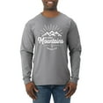 thumbnail image 1 of Matthew 17:20 He Moves Mountains | Mens Christian Long Sleeve T-Shirt, Heather Grey, Medium, 1 of 3