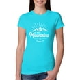 thumbnail image 1 of Matthew 17:20 He Moves Mountains | Womens Christian Slim Fit Junior Tee, Tahiti Blue, Medium, 1 of 3