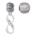 thumbnail image 1 of Matthew 17:20 Infinity Sign Joy to the World Charm Beads (Set of 2), 1 of 1
