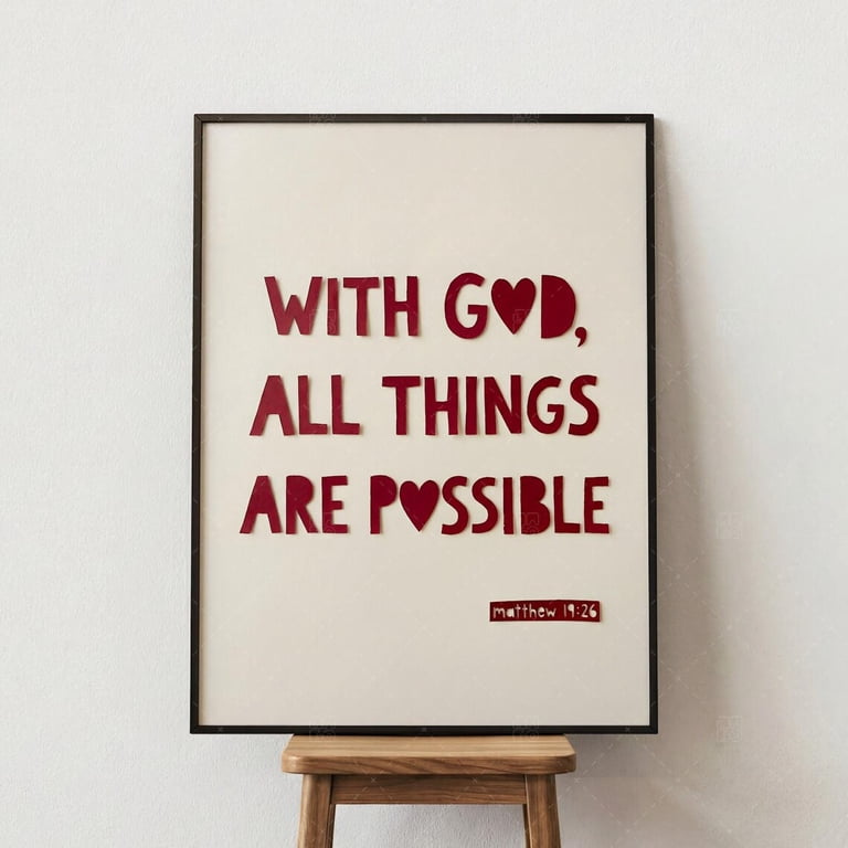 Matthew 19 26 With God All Things Are Possible Wall Art Print ...