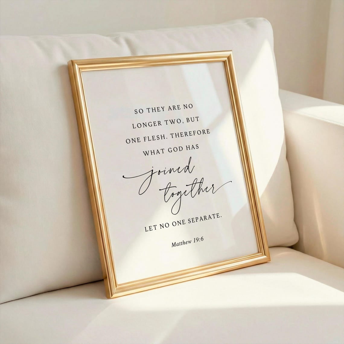 Matthew 19 6 Wedding Scripture Christian Art, Unframed Canvas Size ...