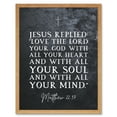 thumbnail image 1 of Matthew 22:37 Jesus Love The Lord Your God With All Your Heart Christian Bible Verse Quote Scripture Typography Art Print Framed Poster Wall Decor 12x16 inch, 1 of 5