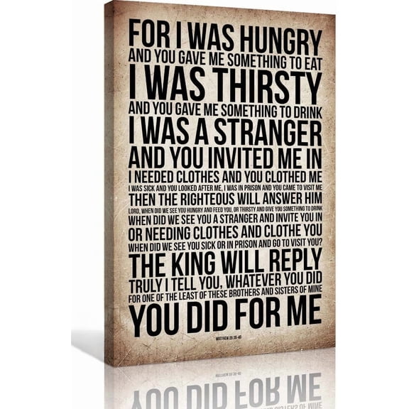 Matthew 25 Bible Verse Wall Art Prayer Poster Vintage Scripture Wall Decoration Living Room Bedroom Pics Modern Home Office poster