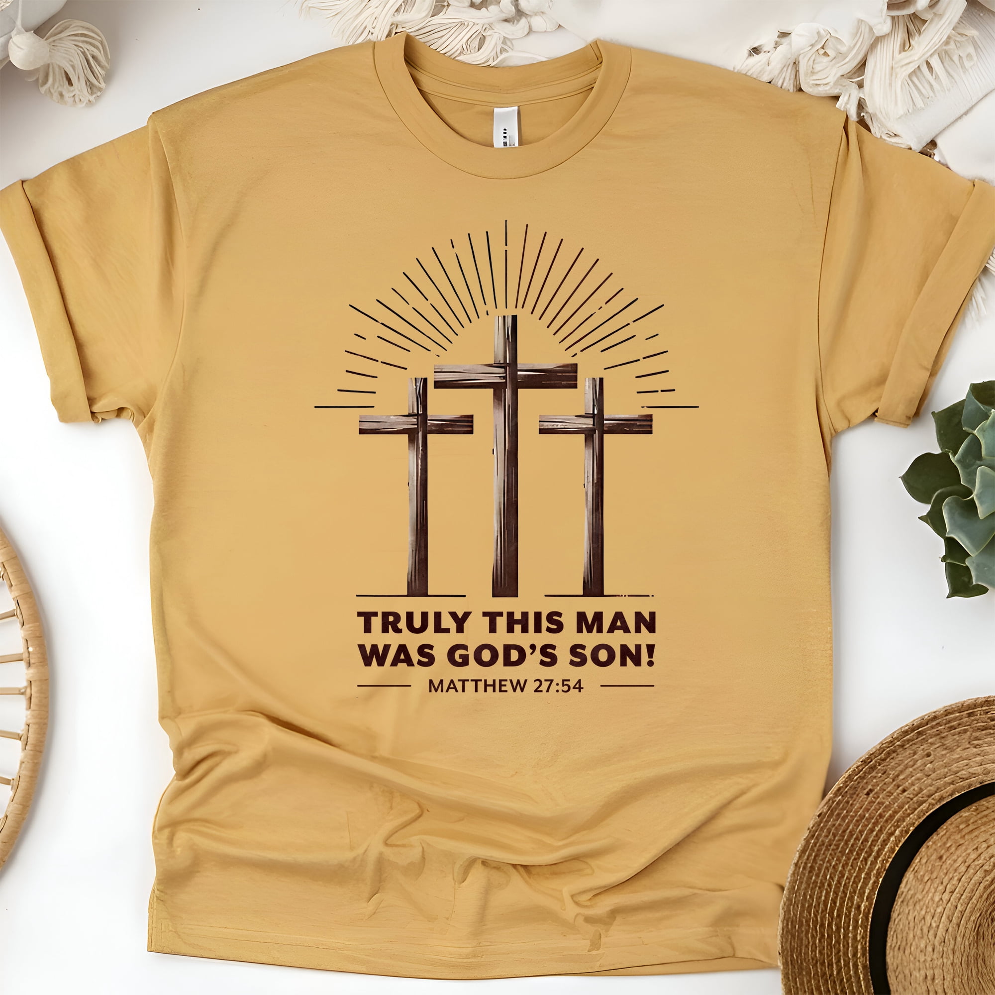 Matthew 27:54 Truly This Man Was God’s Son Christian Cross T-Shirt ...