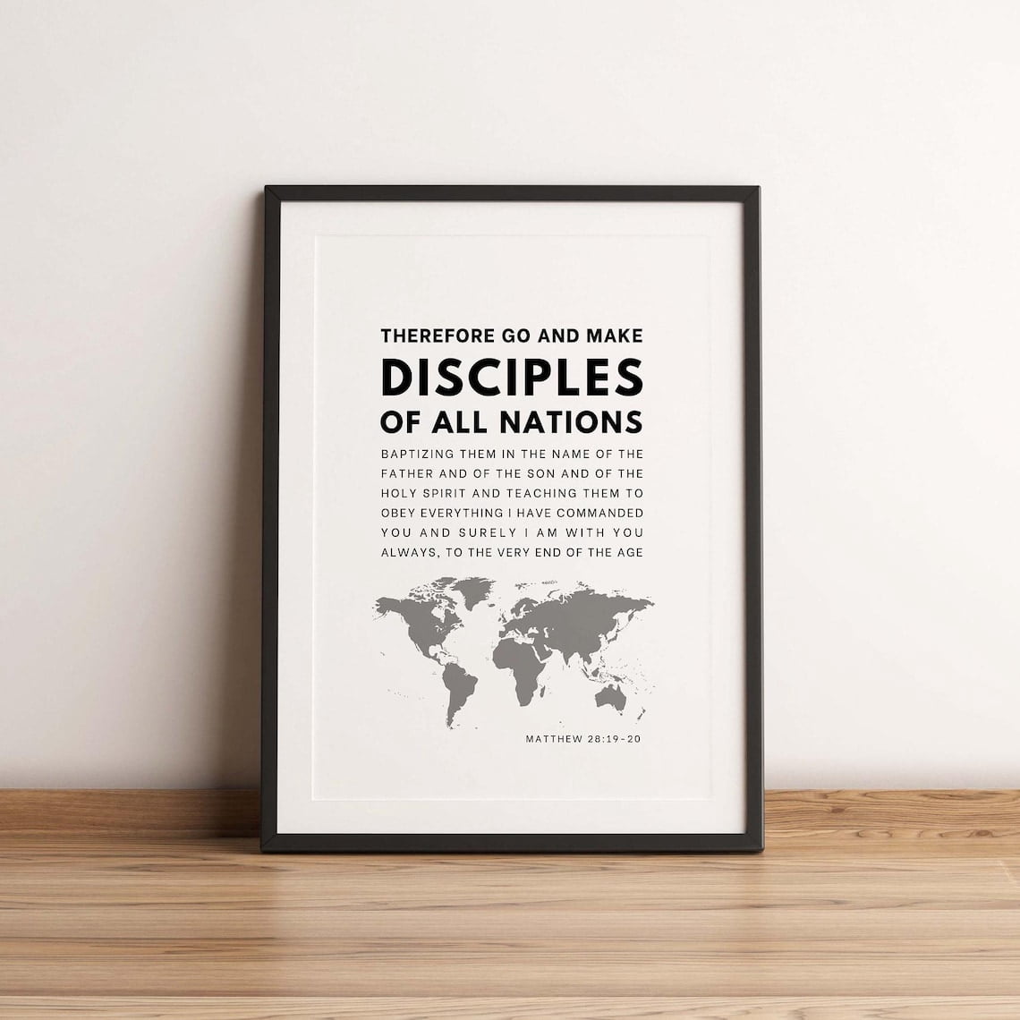Matthew 28 19 20 Great Commission Scripture Art, Unframed Paper Print ...