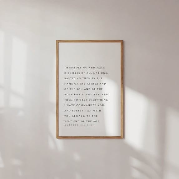 Matthew 28:19-20 Wall Art, Make Disciples Of All Nations, Father The ...
