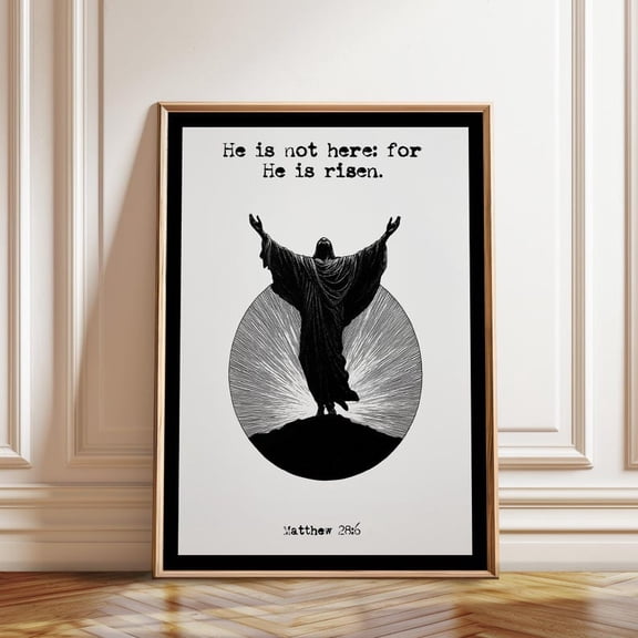 Matthew 28:6 Risen Christ Wall Art Print