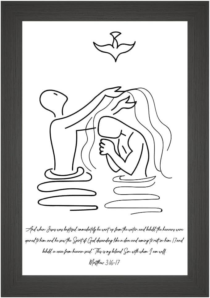 Matthew 3:16-17 Bible Verse Wall Art – Christian Scripture Poster ...