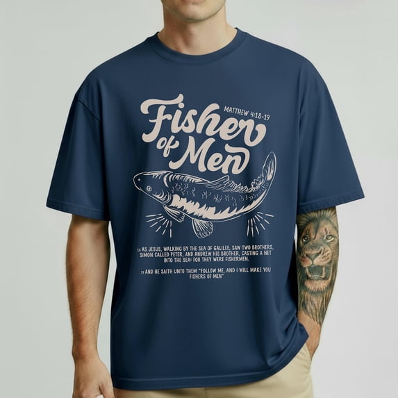 Matthew 4:19 Fisher Of Men Christian Faith T-shirt - Walmart.com