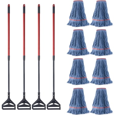 Heavy Duty Industrial Mop With 163cm Handle & 2 Removable Heads – For Garage, Tile & Concrete Floors