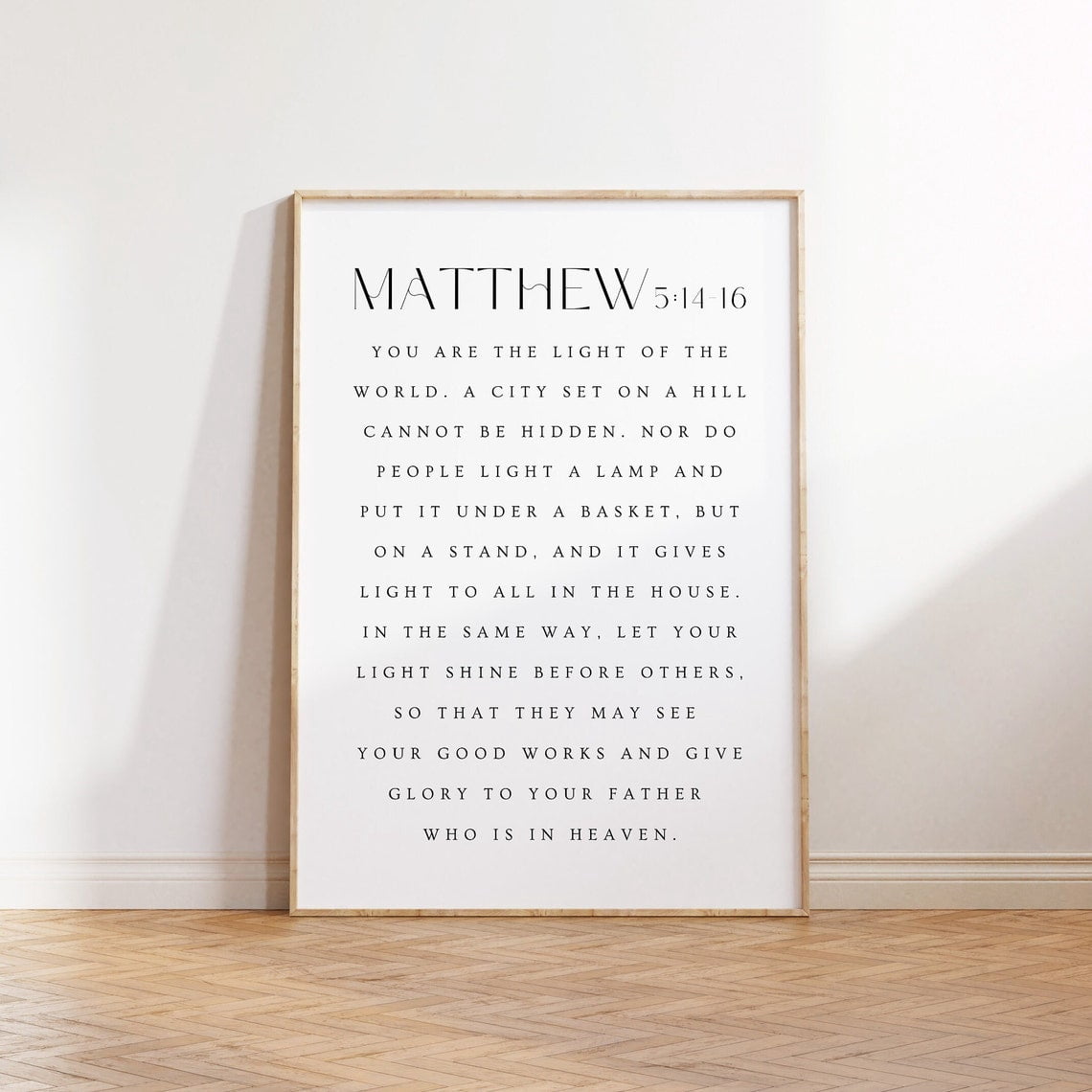 Matthew 5:14-16 You Are The Light Of The World Be The Light Print Bible ...