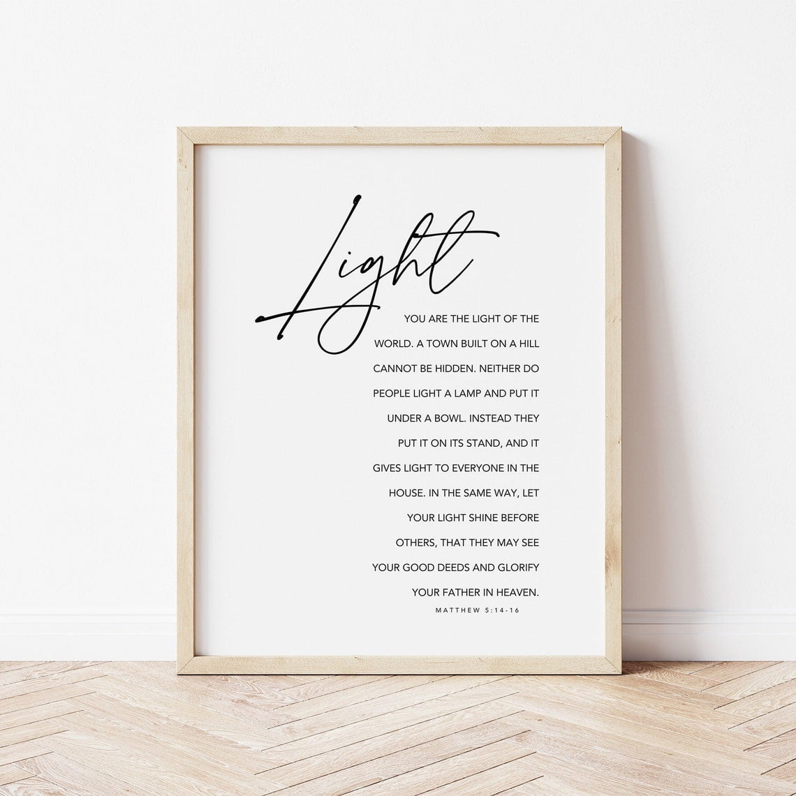 Matthew 5:14-16 You Are The Light Of The World Bible Verse Wall Art Be ...