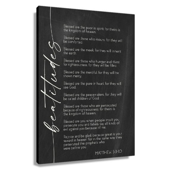 Matthew 5 3-10 Wall Art Bible Verse Posters Christmas Decorations Giclee Printing Canvas Paintings Unframed 24×36 in