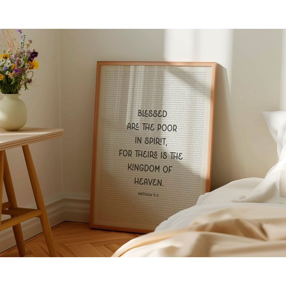 Matthew 5:3 Beatitudes Poster, Unframed Paper Poster 8x10in