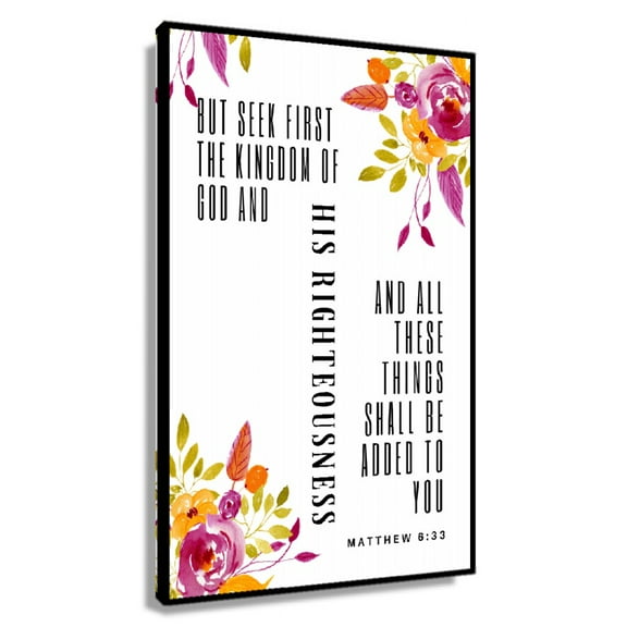 Matthew 6 33 But Seek First The Kingdom of God Bible Verse Christian Art Pictures for Bathroom Painting Canvas Wall Decoration Home Wall Prints