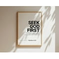 thumbnail image 1 of Matthew 6:33 Seek God First Bible Verse Wall Art, Christian Home Decor, Christian Wall Art, Bible Verse Poster Wall Art, Modern Wall Decor, 8x12 UNFRAMED, 1 of 2