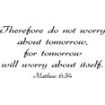 thumbnail image 1 of Matthew 6:34, Bible Verse Vinyl Wall Decal by Scripture Wall Art, 11"x22" Black, Christian, 1 of 1