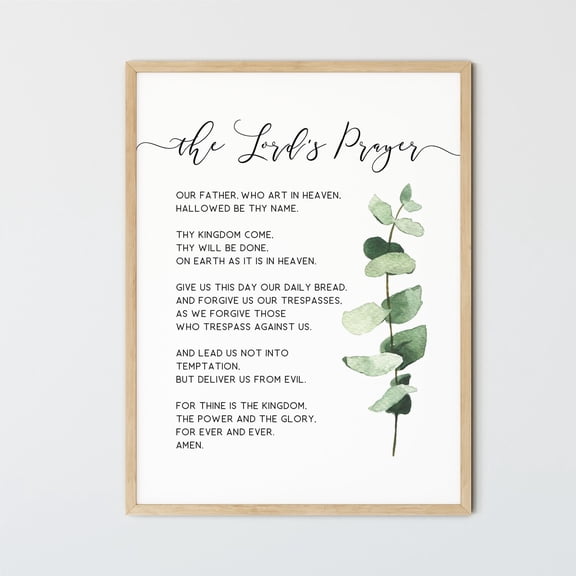 Matthew 6:9-13 The Lords Prayer Scripture Wall Art Unframed Paper Print