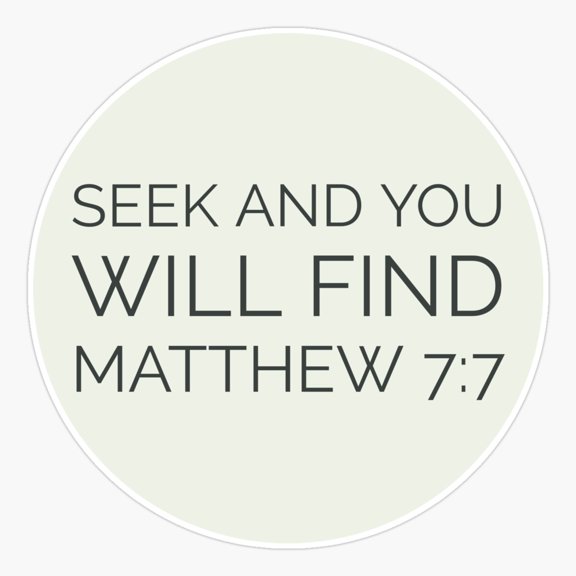Matthew 7:7 Bible Verse Sticker
