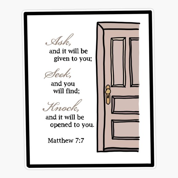 Matthew 7:7 Sticker