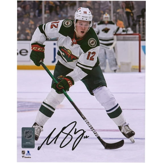 Matthew Boldy Minnesota Wild Autographed 8" x 10" NHL Debut Photograph - Fanatics Authentic Certified