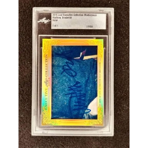 Matthew Broderick 2015 Leaf Masterpiece Cut Signature certified signed card 1/1 JSA Ferris Bueller