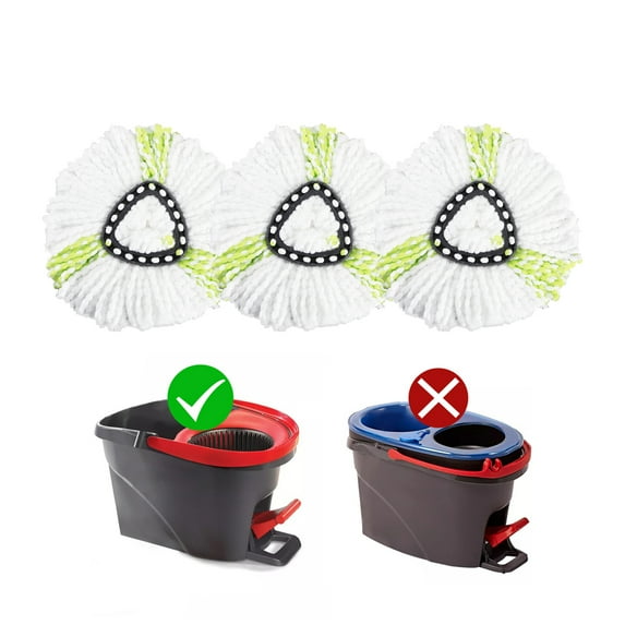 Matthew Cleaning 3Pack White Microfiber Spin Mop Replacement Head Compatible with Ceda Mop Replace Head-EasyWring Mop Refills,Excellent Absorbency,Machine Washable,100%Microfiber Spin Mop Refills